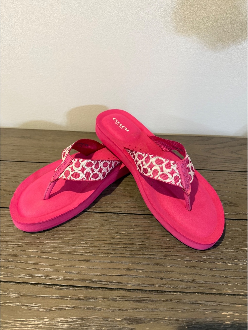 Coach Pink Flip Flop Sandals Size 9